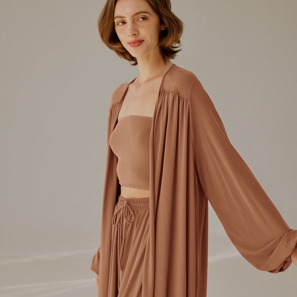 Flowy Lounge Bands and Long Cardigan Set - Picture 5 of 9